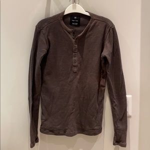 Wings + Horns Brown Henley Shirt